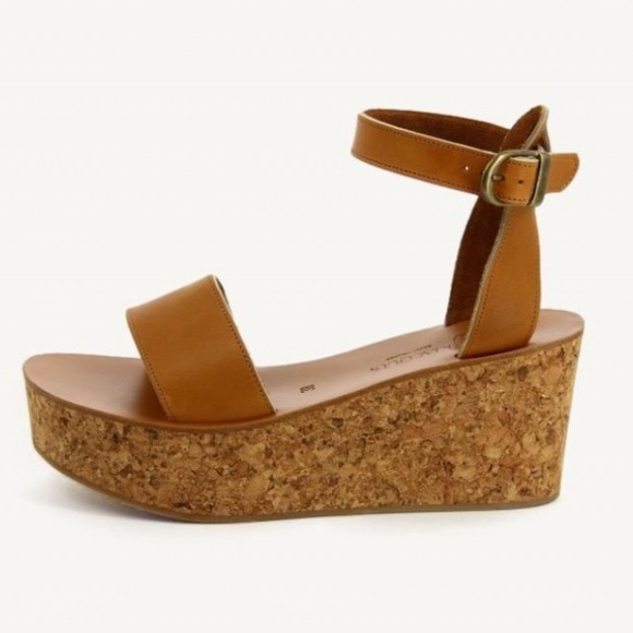 New in box K.Jaques platform leather cork wedge sandals size 40 (9.5-10) - Picture 11 of 12